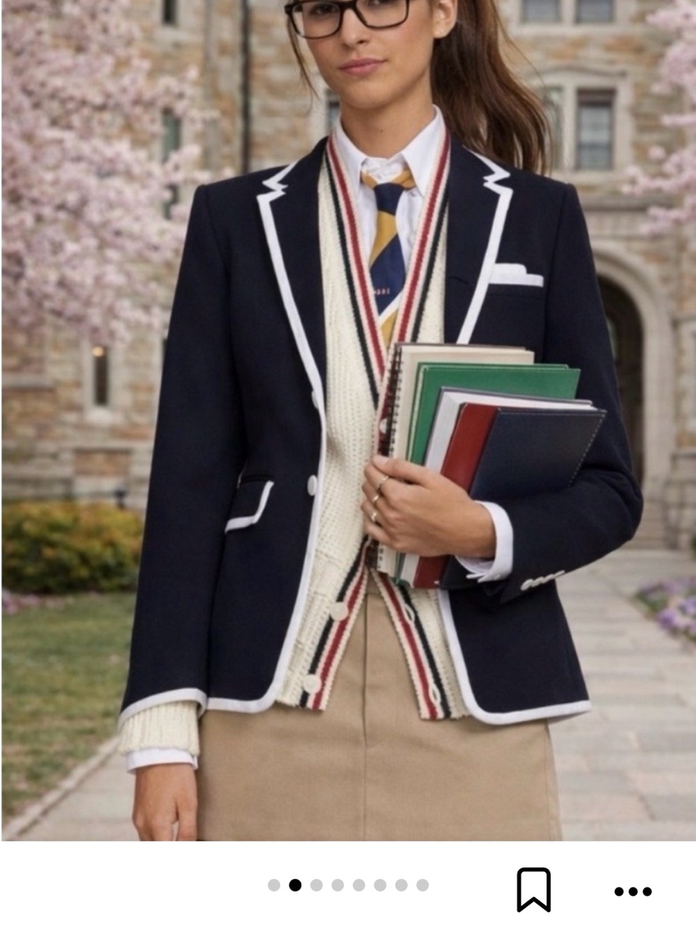 NWT Thom Browne For Neiman Marcus & Target Navy Blazer with White Trim